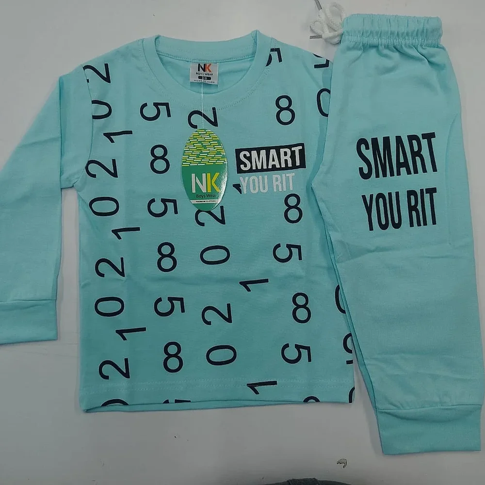 Kids Cotton Full Sleeve Jogger Co-ord Set - Textiles & Apparel by Abuzaid Exports