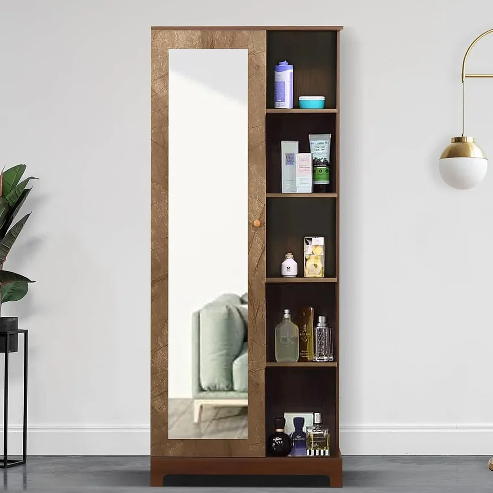 Engineered Wood Dressing Unit with Mirror and Locker - Furniture & Interiors by Upcycle Furnishing India