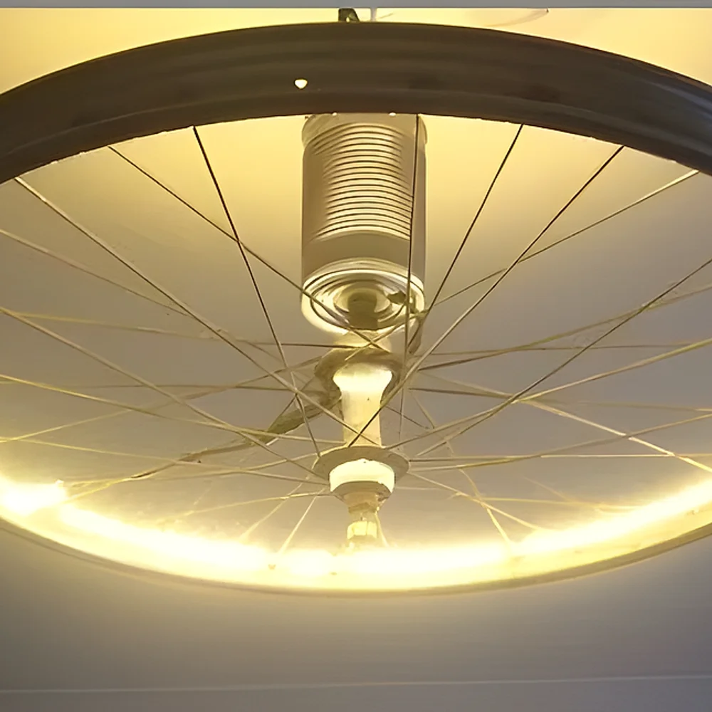 Bicycle Rim LED Lighting Fixture - Furniture & Interiors by Upcycle Furnishing India
