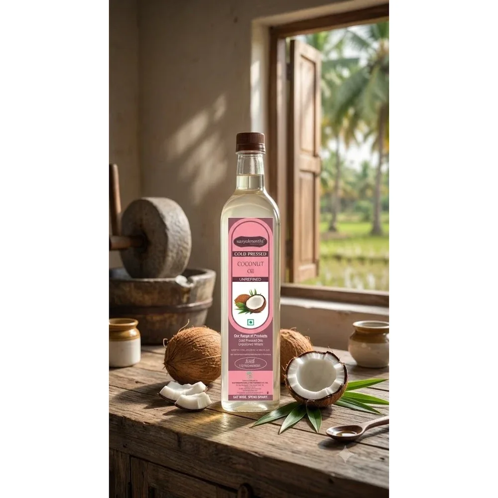 Sasyakranthi Virgin Cold Pressed Coconut Oil - Food & Agriculture by Sasyakranthi Agro and Food Products Pvt.