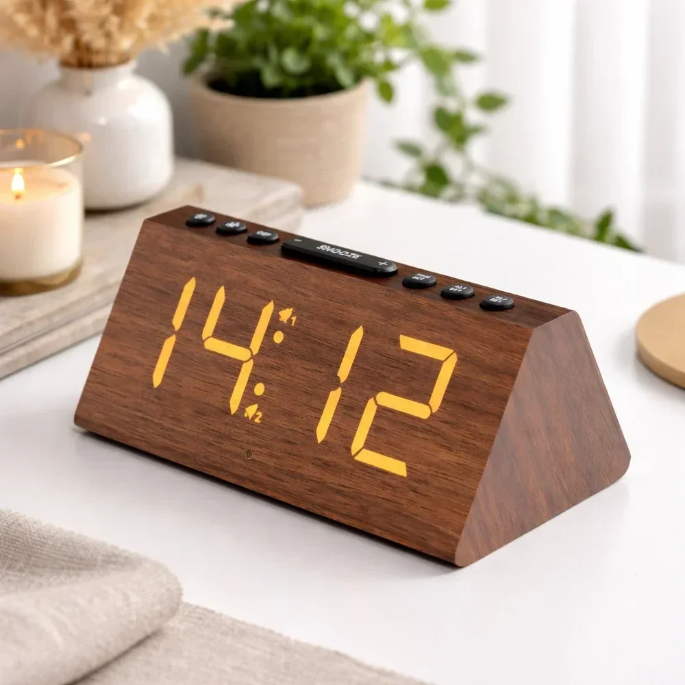 Digital LED Table Alarm Clock with Snooze - Home & Kitchen by Rudraksh Enterprises