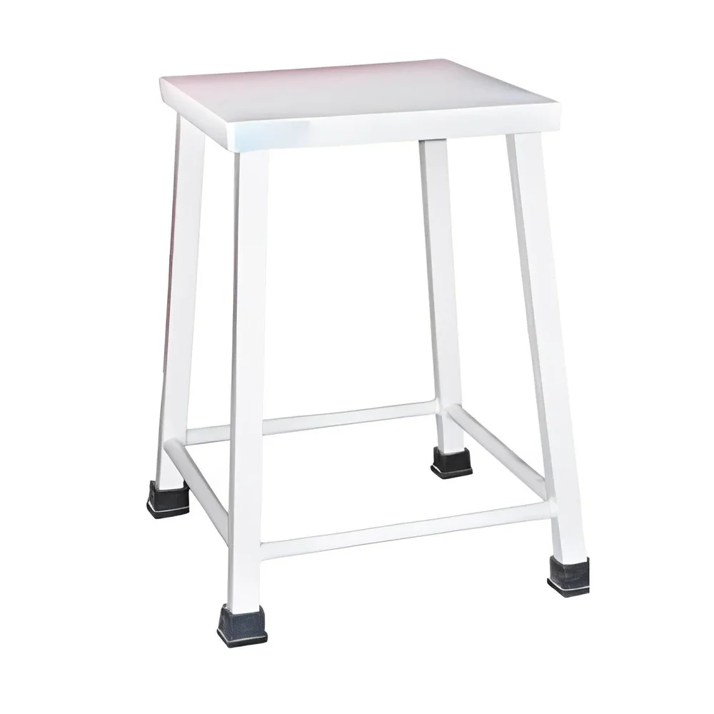 Mild Steel Painted White Hospital Visitor Stool - Healthcare & Medical by Medicom International