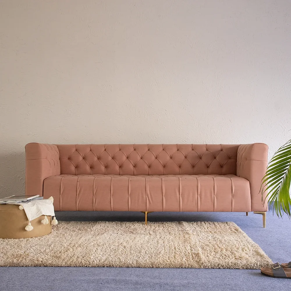 Tuxedo-Style Quilted Sofa - Furniture & Interiors by Wooden Owl Design Pvt. Ltd.