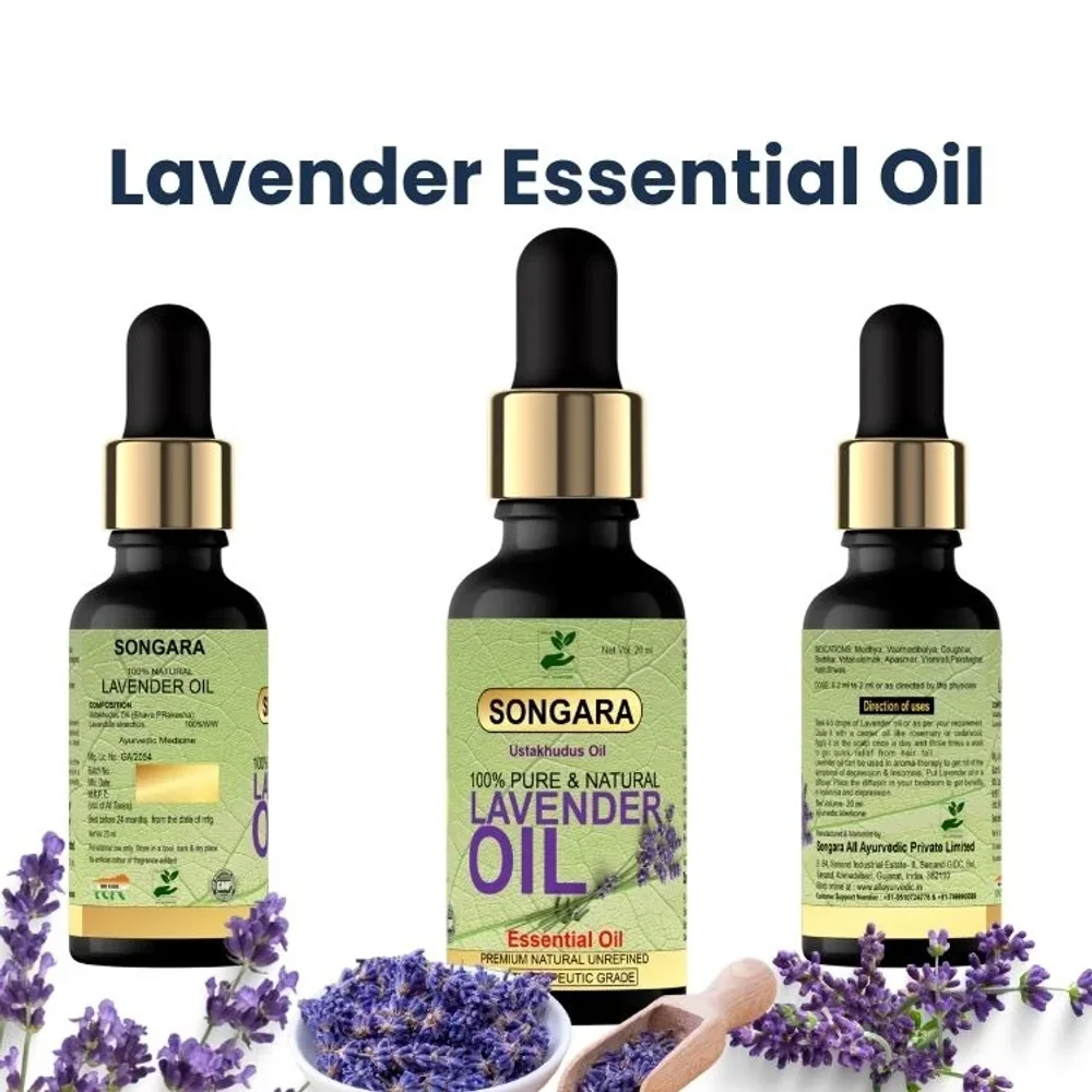 Songara 100% Pure & Natural Lavender Essential Oil Blend 20ml - Home & Kitchen by Songara All Ayurvedic Pvt. Ltd.