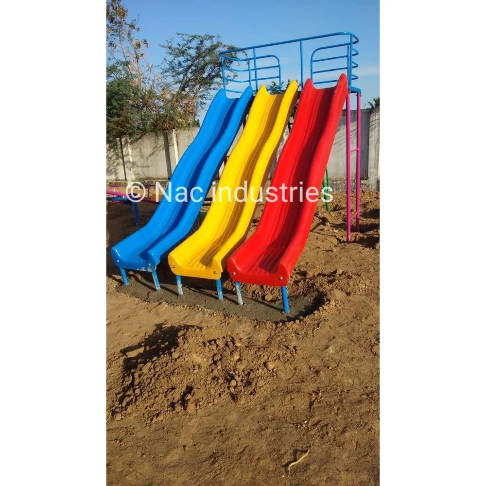 NAC Fibreglass Straight Triple Playground Slide - Sports, Toys & Games by Nac Industries