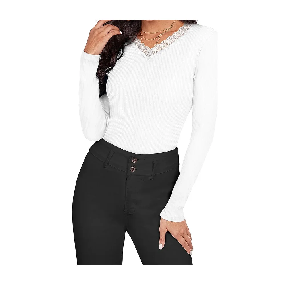 White Round Neck Full Sleeve T-Shirt - Textiles & Apparel by Cara Exim