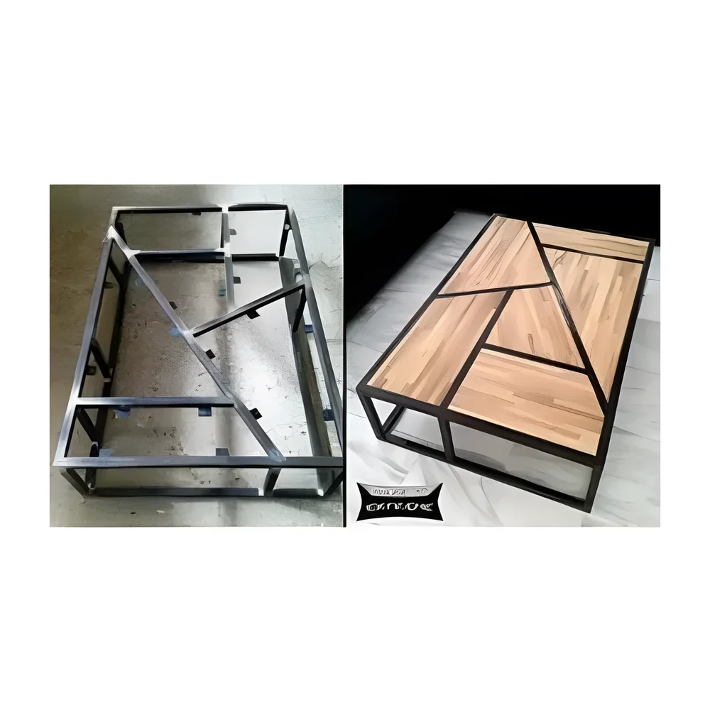MS Steel Wooden Top Side Table - Furniture & Interiors by Shree Badri Engg Works