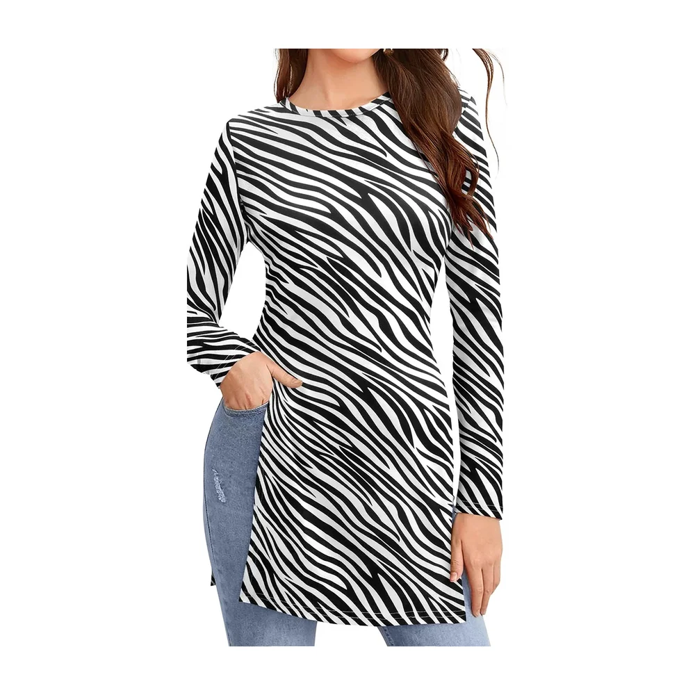White Printed Tunic XL - Textiles & Apparel by Cara Exim