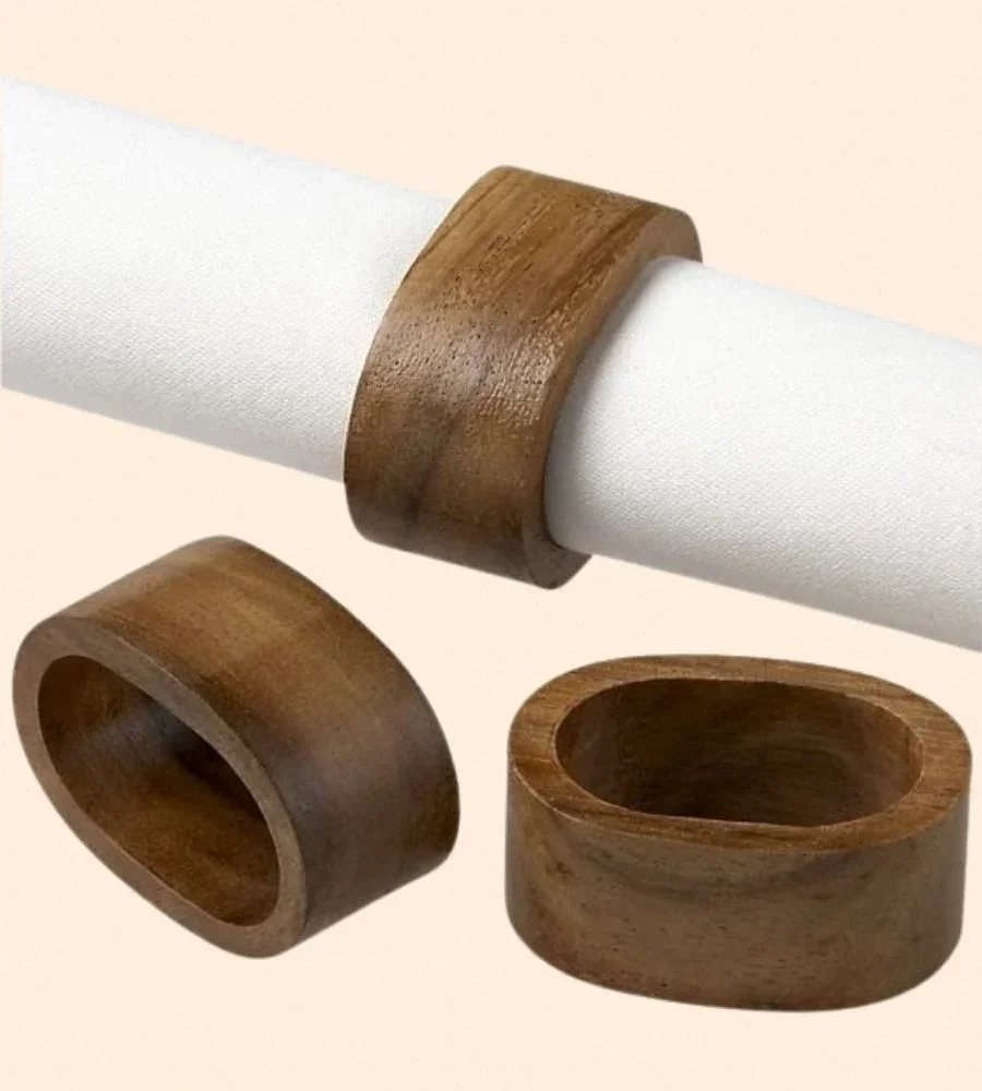 Mango Wood Napkin Rings - Home & Kitchen by Razvi Exports