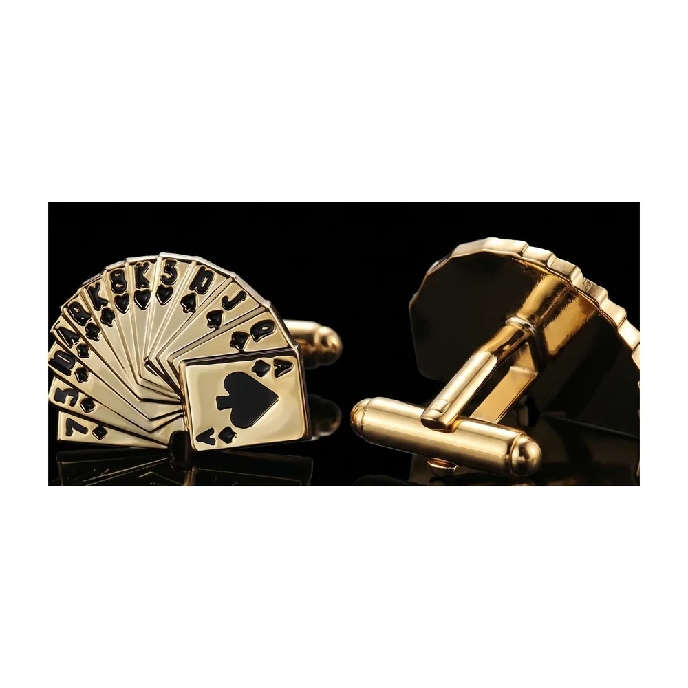 Gold and Enamel Bullet Back Cufflinks - Gems & Jewelry by G M Apparels