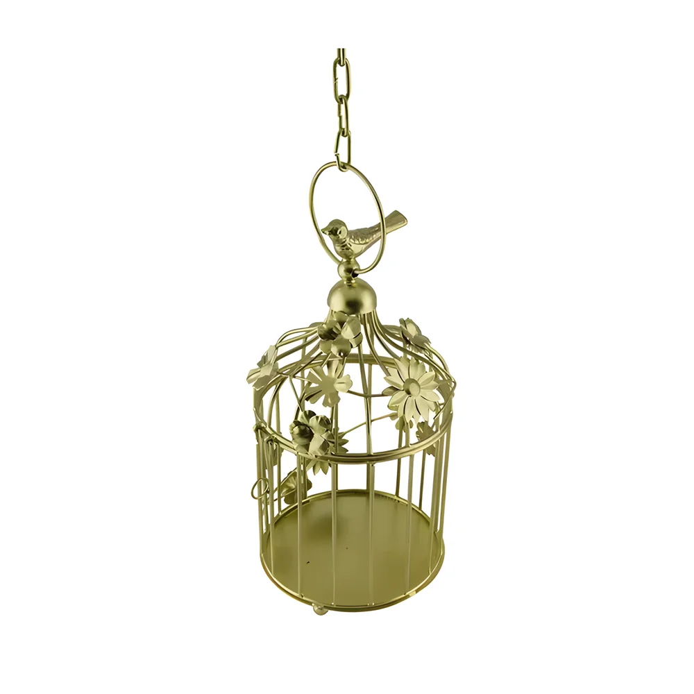 Golden Floral Brass Candle Hanging Lamp - Home & Kitchen by Human Need Design Global Export