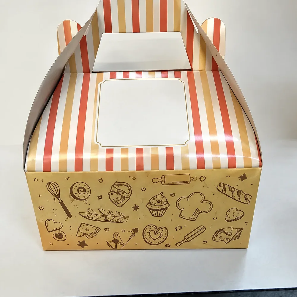 White Cardboard Cake Box with Handle - Packaging & Printing by Scan Line Prints Pvt. Ltd.