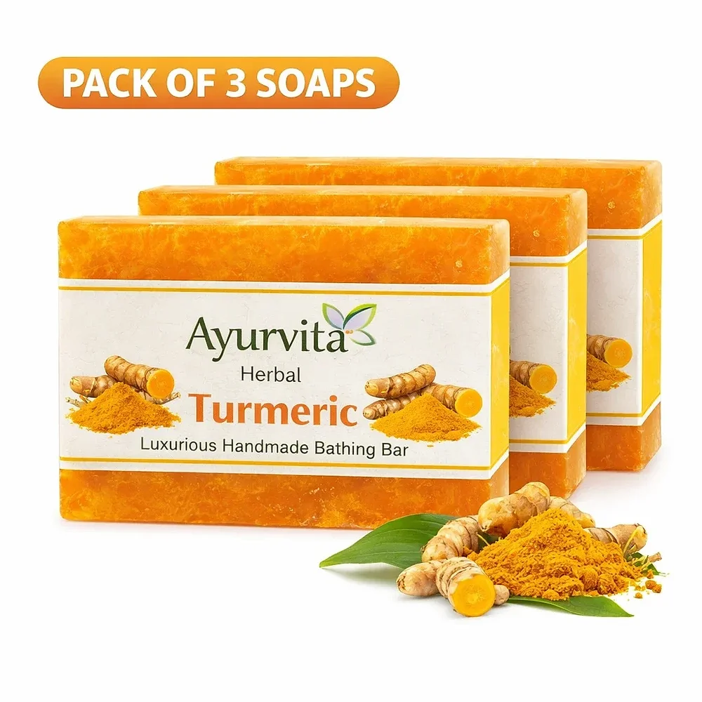 Ayurvita Herbal Turmeric Bath Soap Bar - Beauty & Personal Care by Ayurvita Life Pvt. Ltd.
