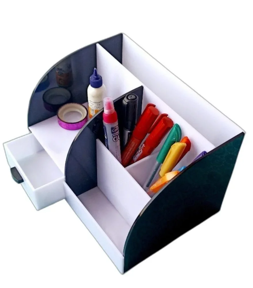 6 Slot Acrylic Desk Organizer - Home & Kitchen by Sarvottum Acrylic Plastics