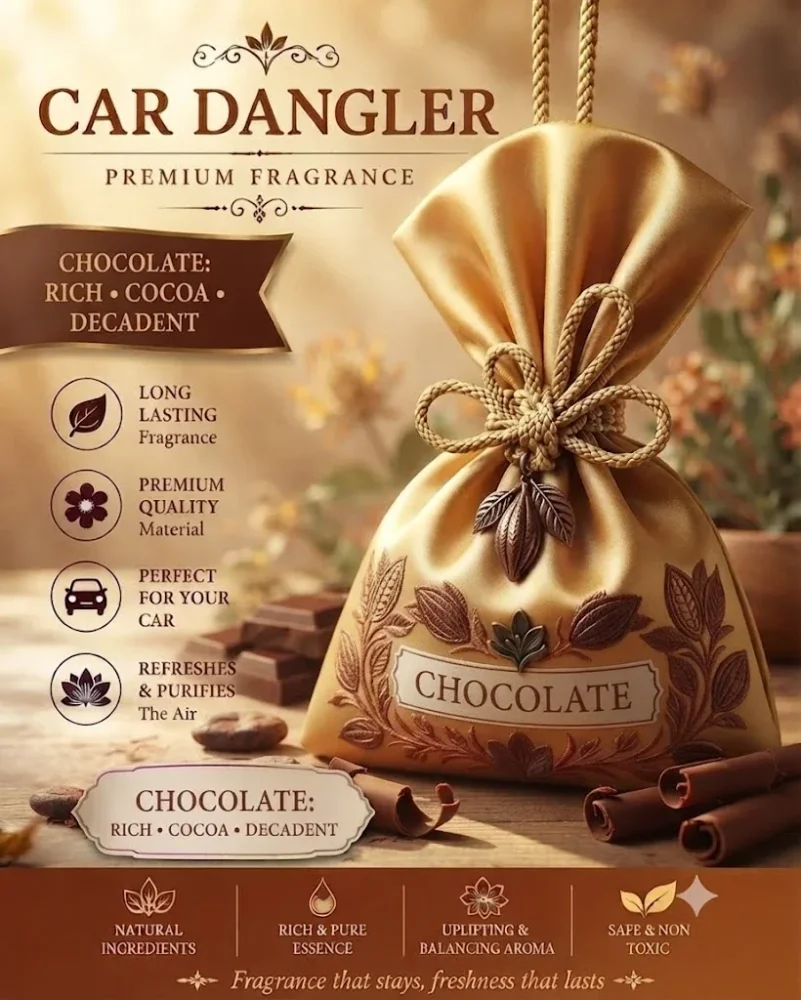 Chocolate Floral Car Dangler - Home & Kitchen by Brigis Herbal Products