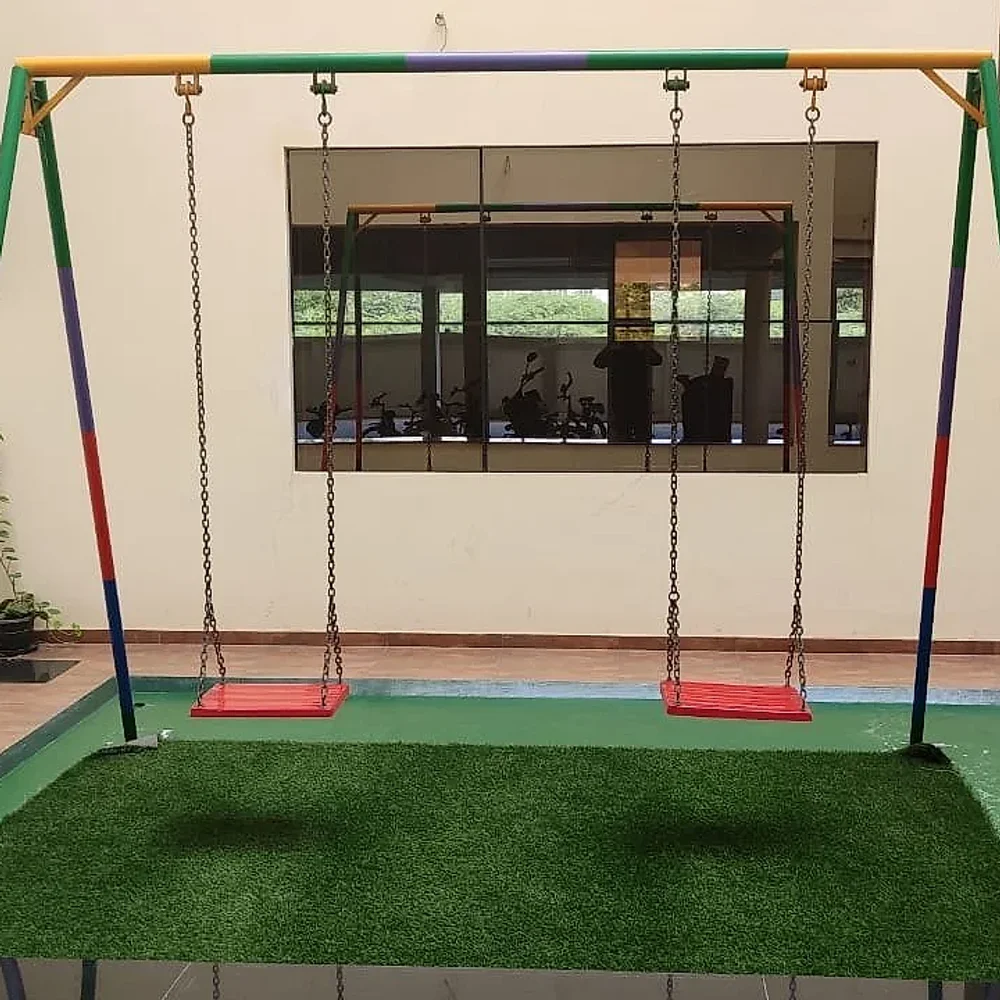 NAC Multicolor Mild Steel Outdoor Double Swing - Sports, Toys & Games by Nac Industries
