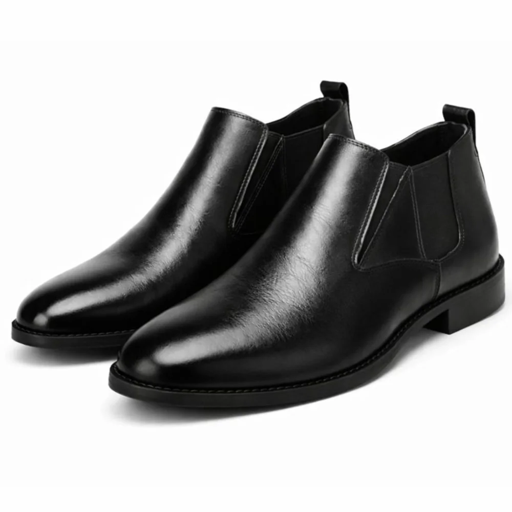 ORPERS Men's Black Leather Chelsea Boots with Leather Sole - Footwear, Bags & Leather Goods by Axus Align