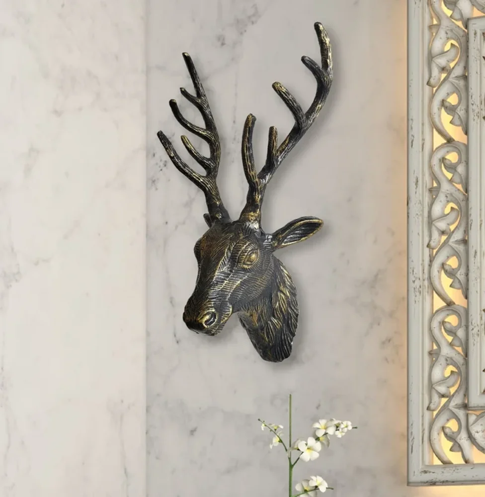 Cocovey Antique Gold Decorative Wall Head – Handcrafted Faux Animal Bust for Elegant Interiors - Home & Kitchen by Orobe