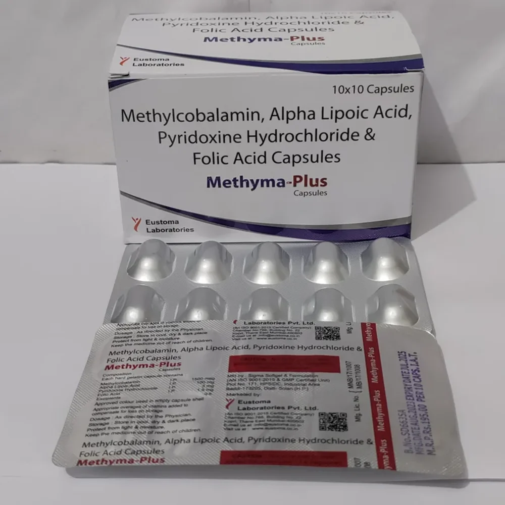 Methyma-plus Capsule (methylcobalamin 1500mcg,alpha Lipoic Acid 100mg, Pyridoxin - Healthcare & Medical by Eustoma Laboratories Pvt. Ltd.