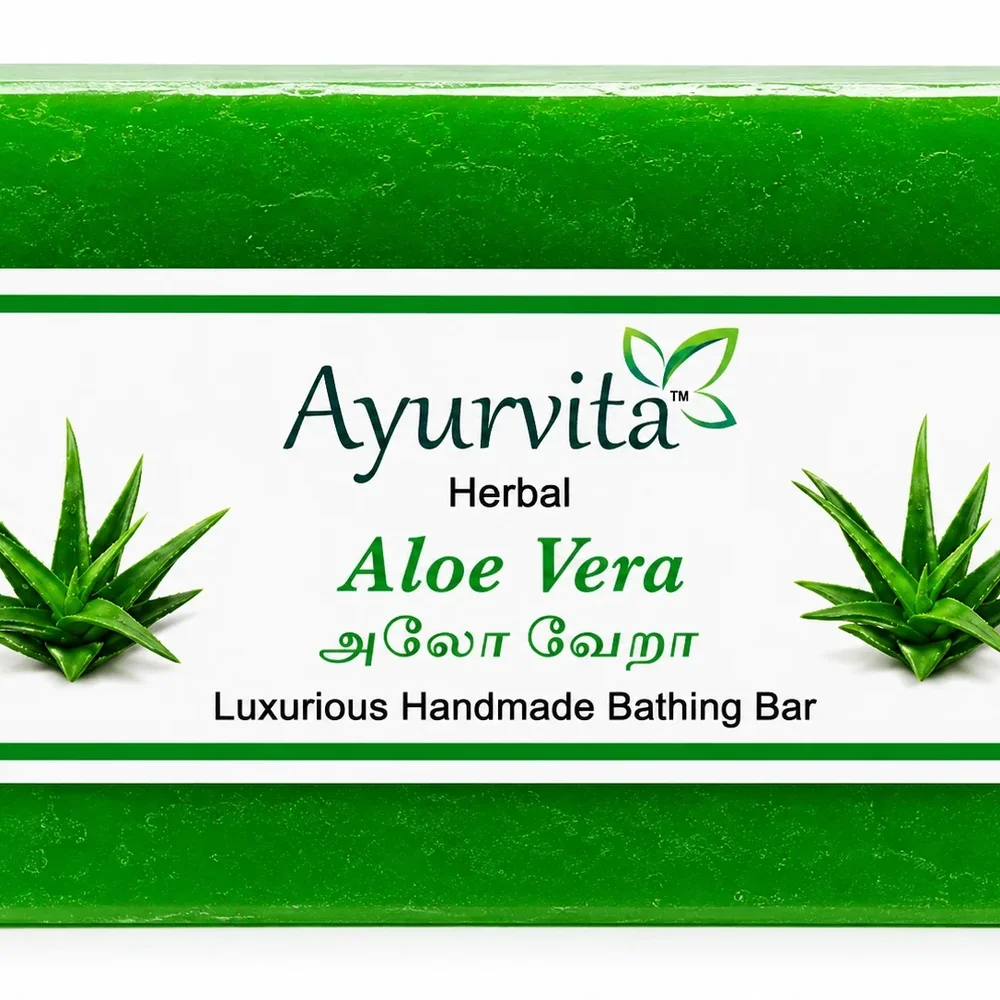 Ayurvita Herbal Handmade Bath Soap Bar with Aloe Vera - Beauty & Personal Care by Ayurvita Life Pvt. Ltd.