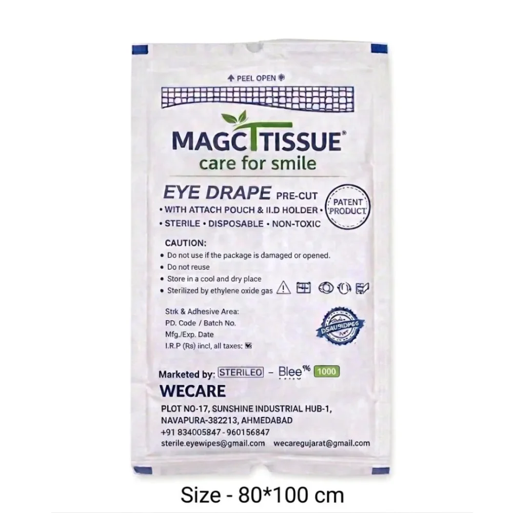 ETO-Sterilized Ophthalmic Surgical Drape 80x100 CM - Healthcare & Medical by Wecare