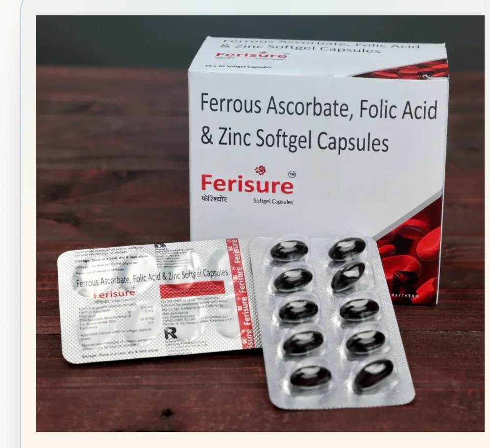 Ferrous Ascorbate Folic Acid Zinc Softgel Capsules - Healthcare & Medical by Raytheon Pharmaceuticals