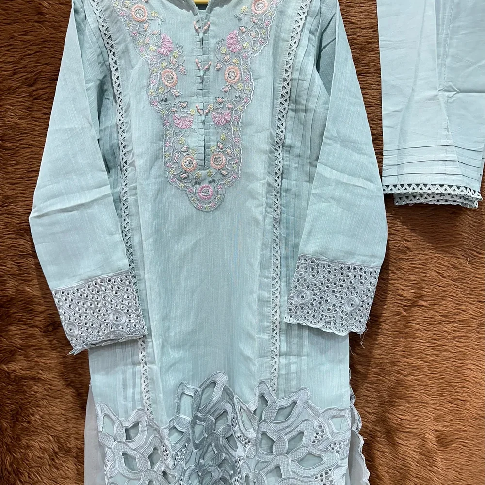 Embroidered Silk Kurta Set Material - Textiles & Apparel by Ayzel Pvt. Ltd.