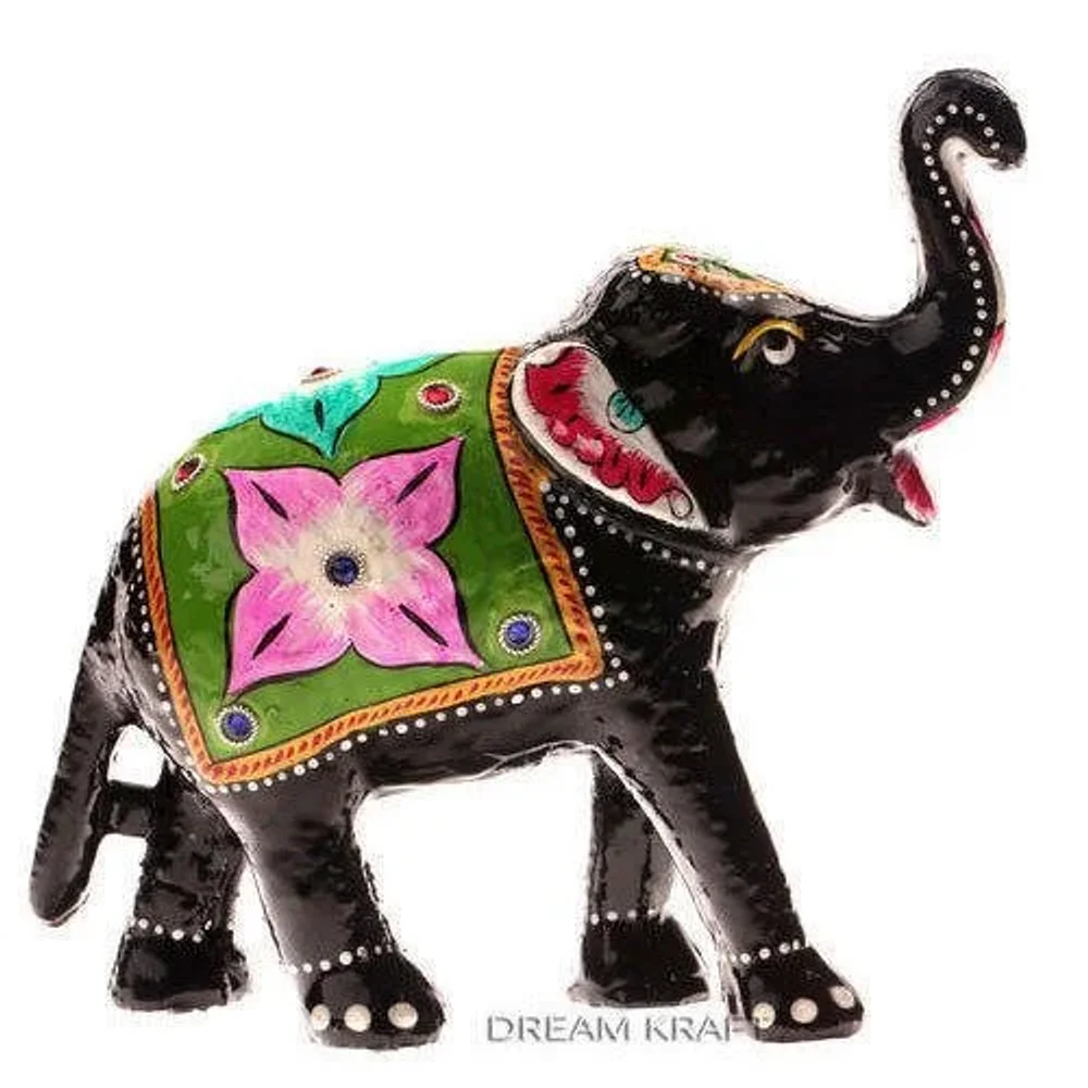 Paper Mache Elephant Statue for Interior Decor - Home & Kitchen by Lav Craft