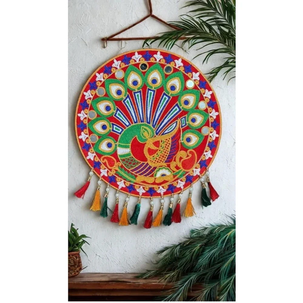 Mandala Design Wall Hanging with Tassels - Handicrafts & Gifts by Toran Kala