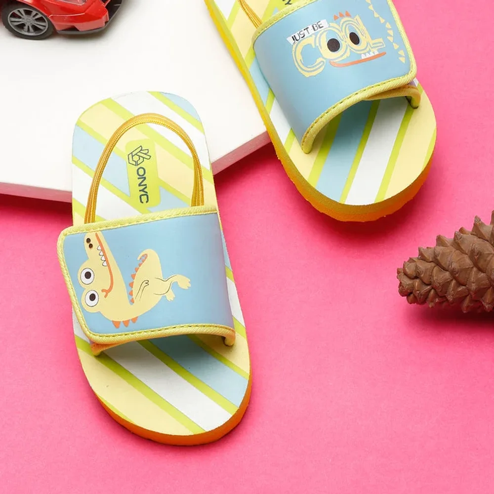 Onyc Kids Sliders | Crocodile Yellow Sliders | Unisex - Footwear, Bags & Leather Goods by Parmar Brothers