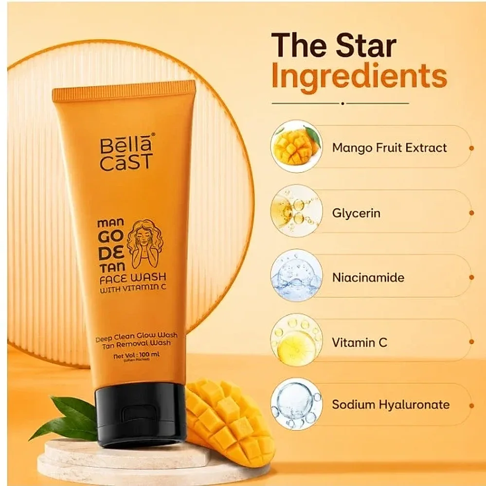 Mango Vitamin C D Tan Face Wash - Beauty & Personal Care by Teamex