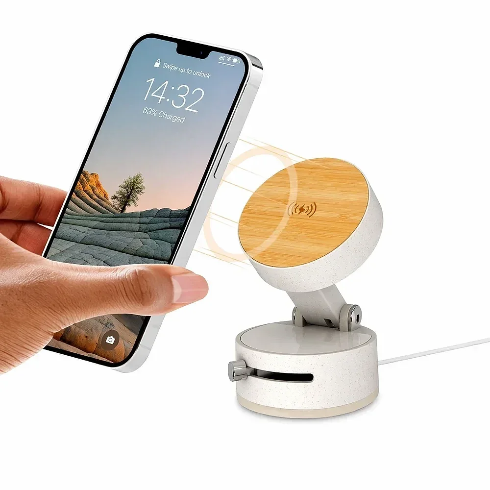 15W Bamboo Magnetic Wireless Charger – Custom Logo Eco-friendly Corporate Gift - Electronics & Electrical by Rudraksh Enterprises