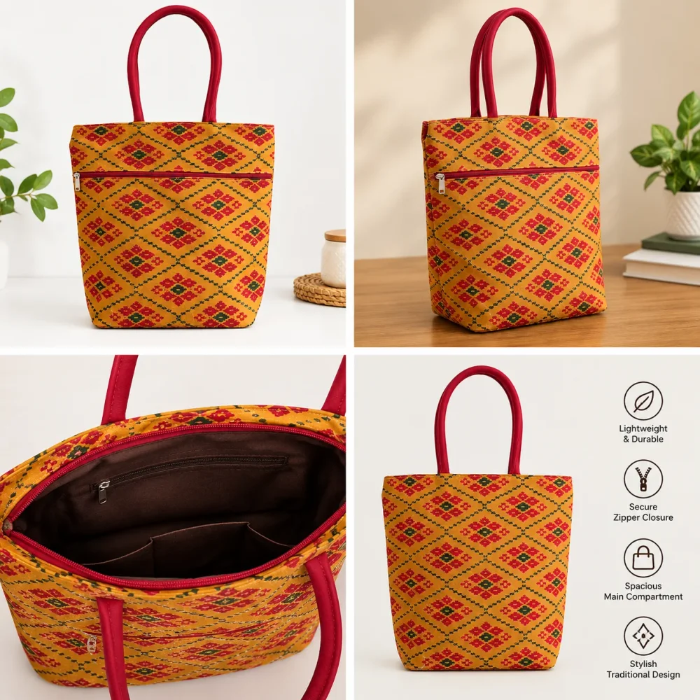 Multi-Color Reusable Shopping Tote Bag - Footwear, Bags & Leather Goods by Vashista Jute Exports