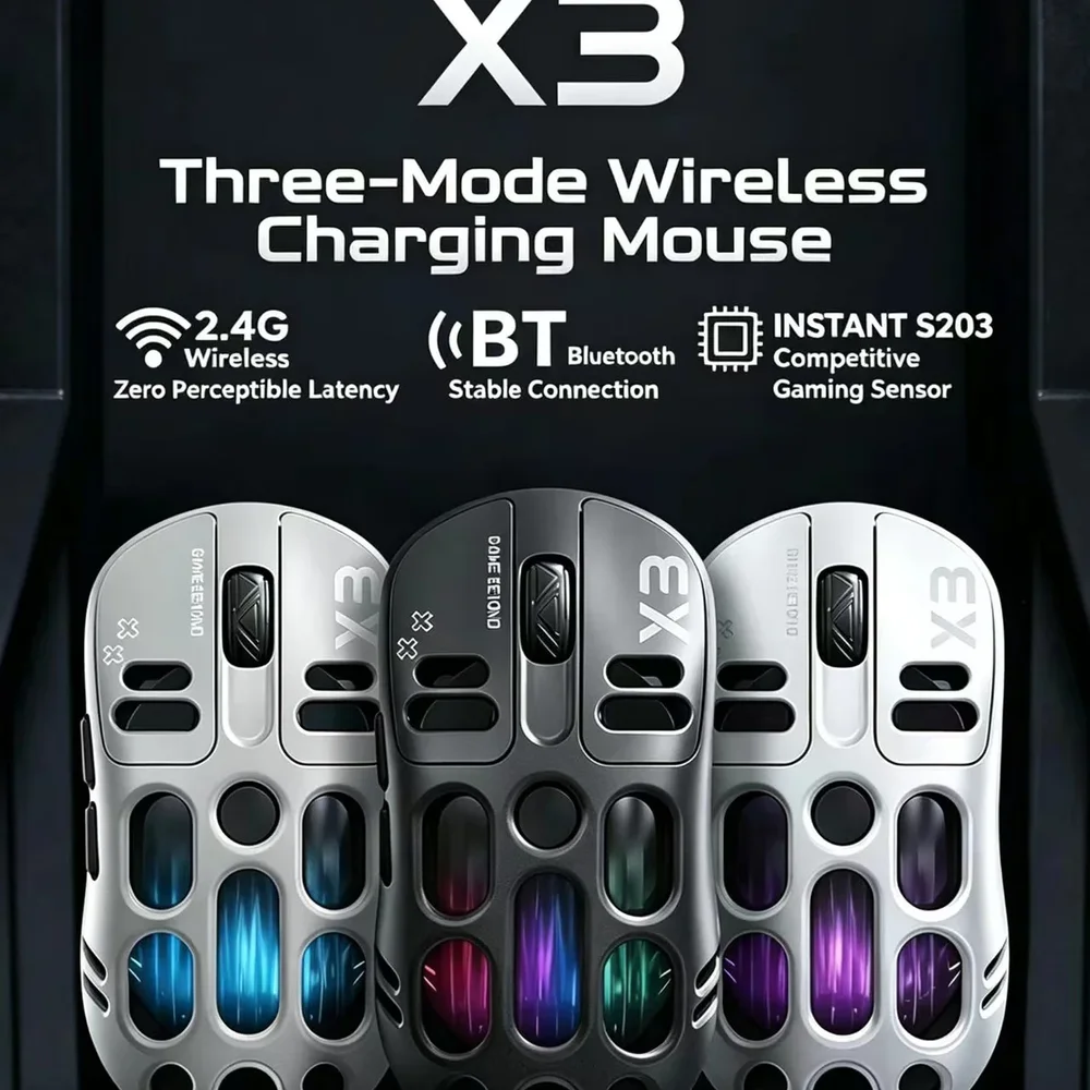 X3 Tri-Mode Wireless Gaming Mouse with Macro Programming - Electronics & Electrical by Star Associates