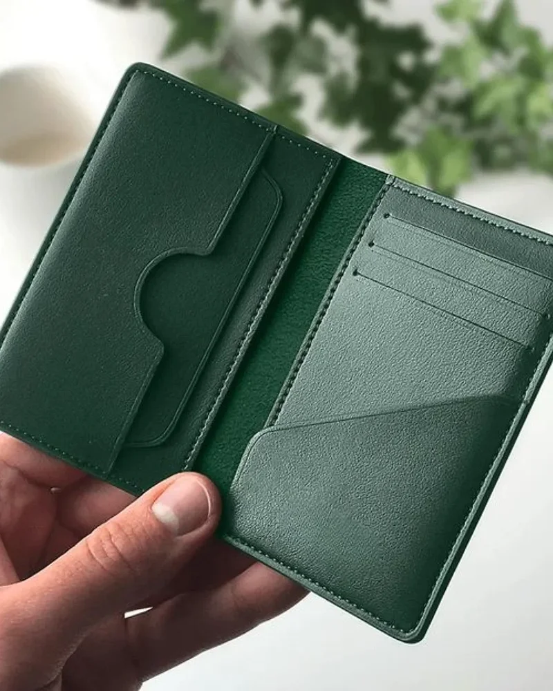 Green Bifold Bio Leather Wallet - Footwear, Bags & Leather Goods by Tiera Blue