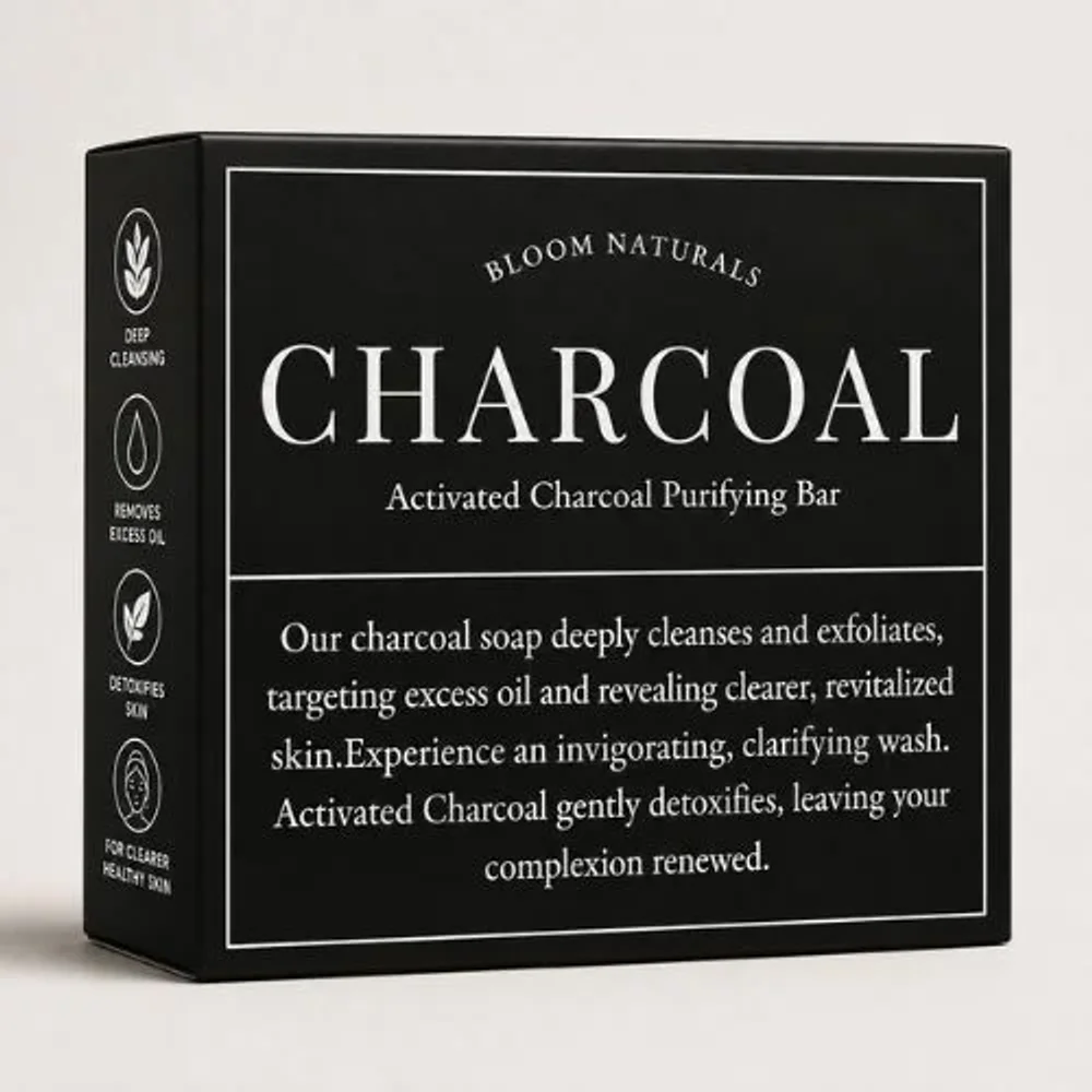 Charcoal Bar for Oil Control - Beauty & Personal Care by Bloom Naturals
