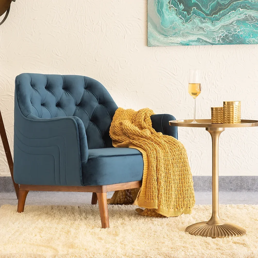 Padded Arm Upholstered Arm Chair - Furniture & Interiors by Wooden Owl Design Pvt. Ltd.
