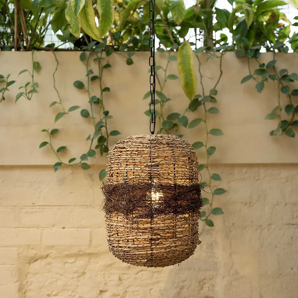 Rattan Bamboo Cane Lantern Light Fixture - Furniture & Interiors by Wooden Owl Design Pvt. Ltd.