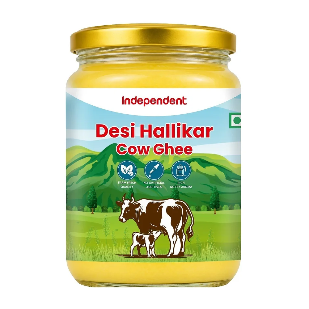 Hallikar Cow A2 Desi Ghee 500 ml Glass Jar - Healthcare & Medical by Eternal