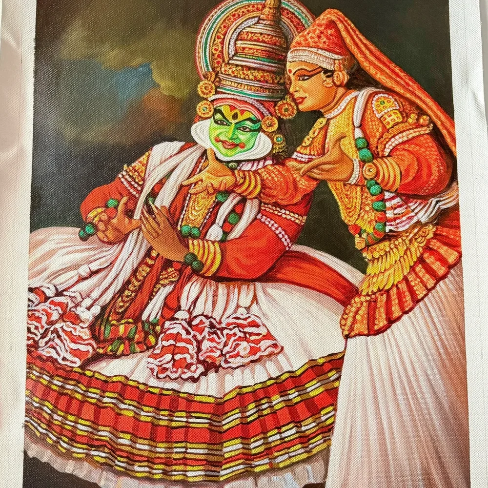 23Inch Canvas Kathakali Painting - Handicrafts & Gifts by Ains Overseas