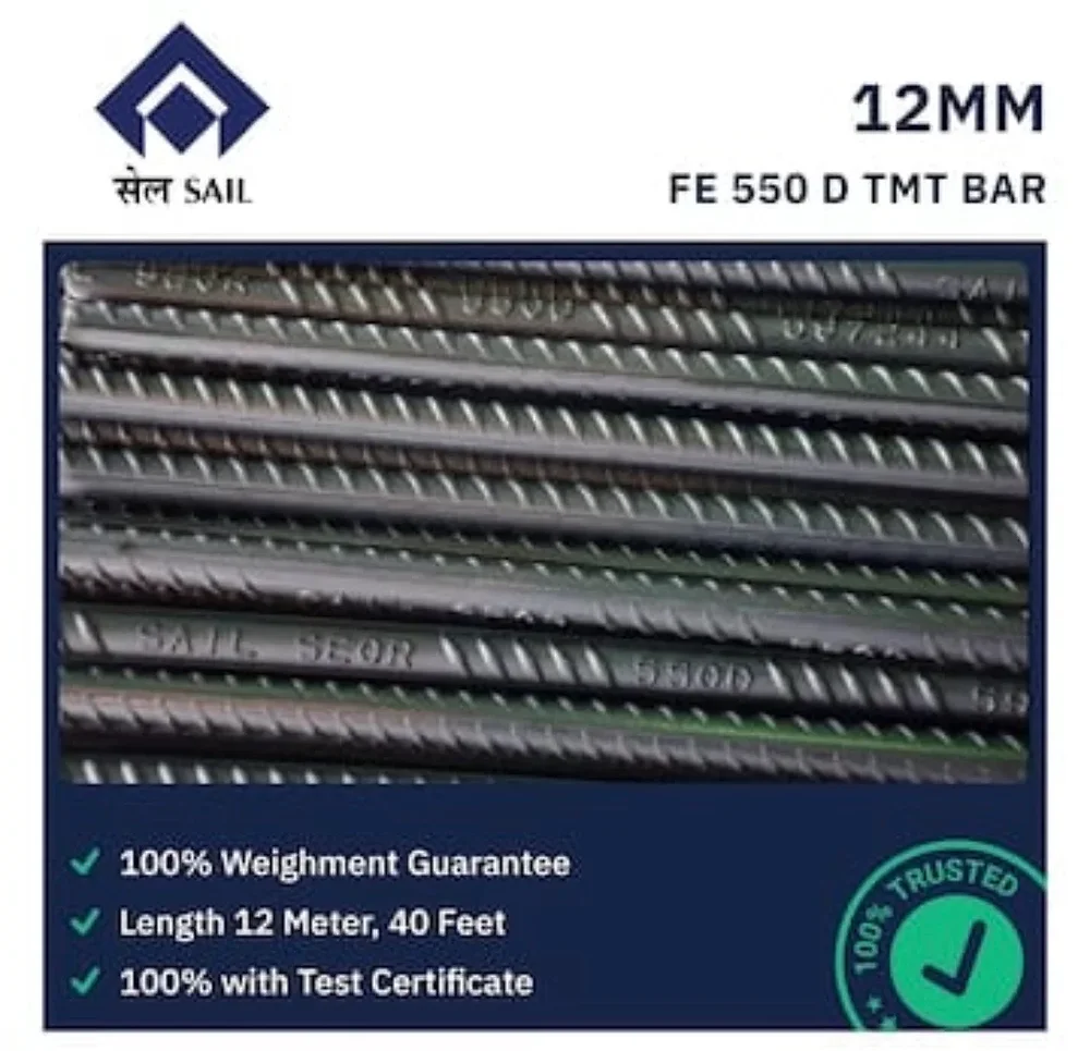 SAIL FE 550 D TMT Steel Bar 20 mm - Construction & Building Materials by Primeaxis Tradelink Pvt. Ltd.