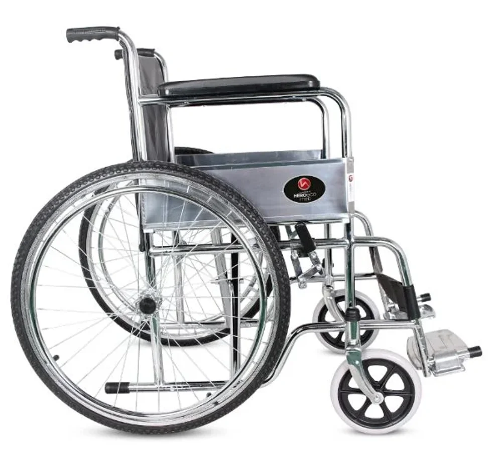 Hero Mediva Stainless Steel Manual Folding Wheelchair - Healthcare & Medical by Accurate Surgicals