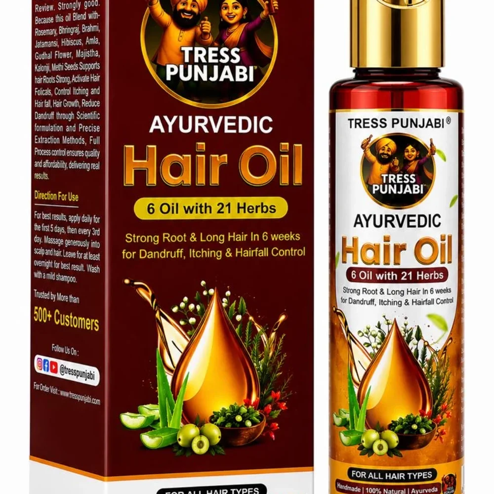 Tress 6 Oil 21 Herbs Ayurvedic Hair Oil - Beauty & Personal Care by Tress Punjabi