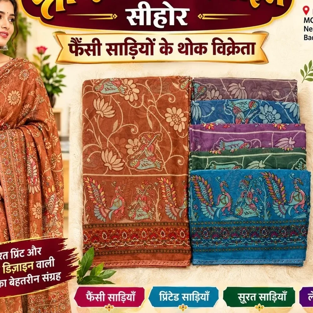 Printed Cotton Fancy Saree - Textiles & Apparel by Shyam Seth Textiles Pvt. Ltd.