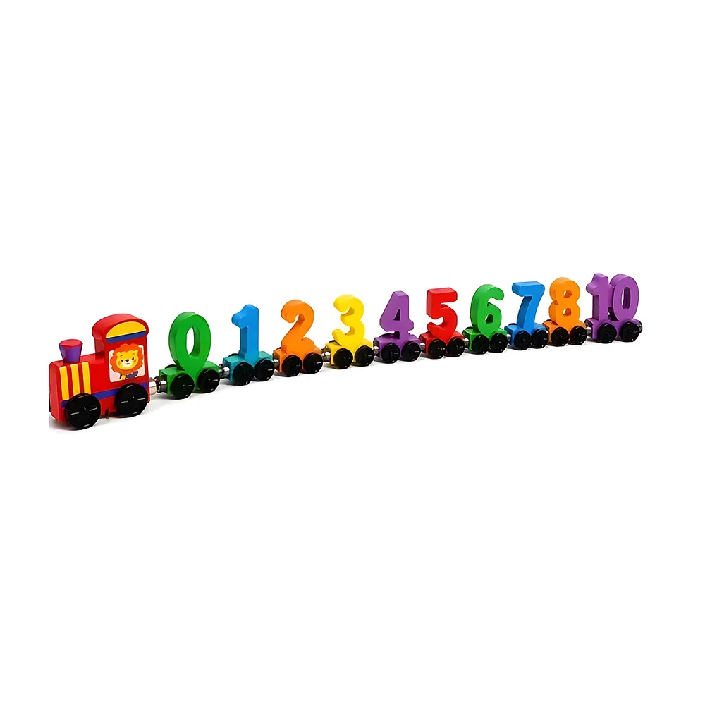 Wooden Number Train Toy with Magnetic Couplers - Sports, Toys & Games by Vishva Guru Traders
