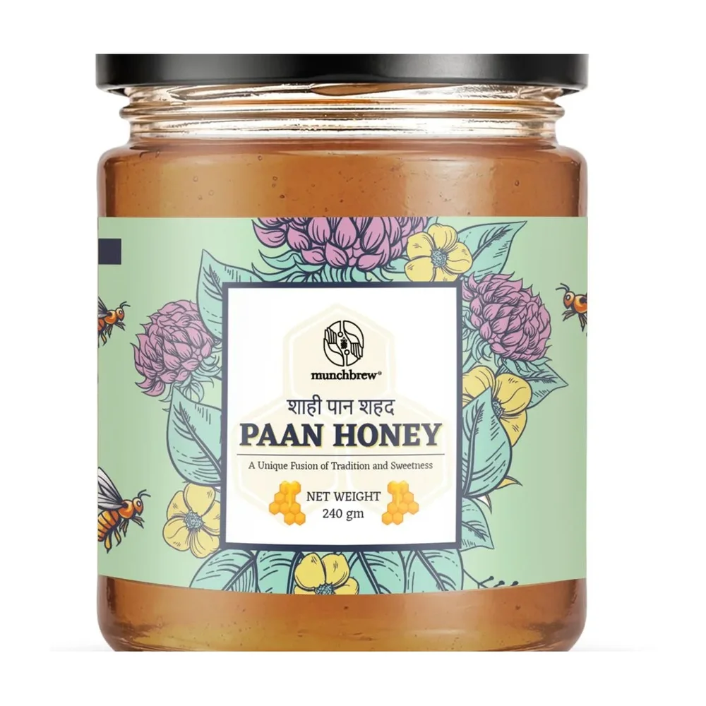 Munchbrew Paan Flavoured Honey 240g Glass Jar - Food & Agriculture by Innoskape India Pvt. Ltd.