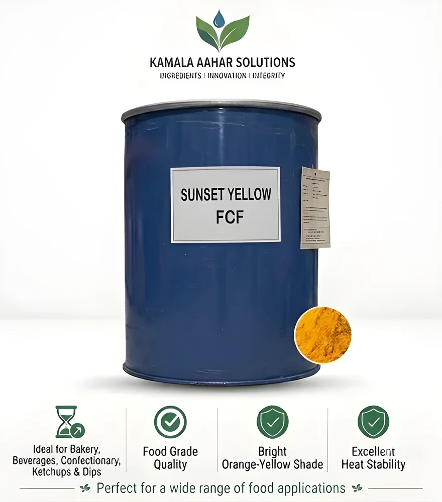 Sunset Yellow FCF Food Grade Powder - Chemicals & Raw Materials by Kamala Aahar Solution