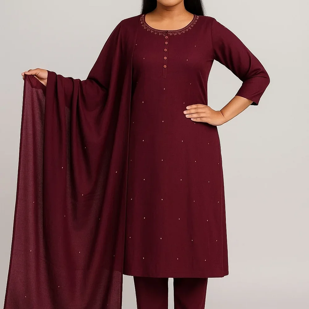 Cotton Kurti Pant Dupatta Set - Textiles & Apparel by Shriex Enterprises