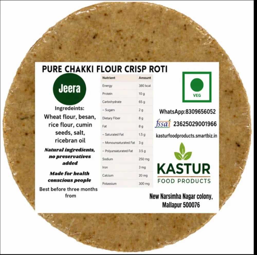Vegetarian Khakhra Flatbread - Food & Agriculture by Kastur Food Products