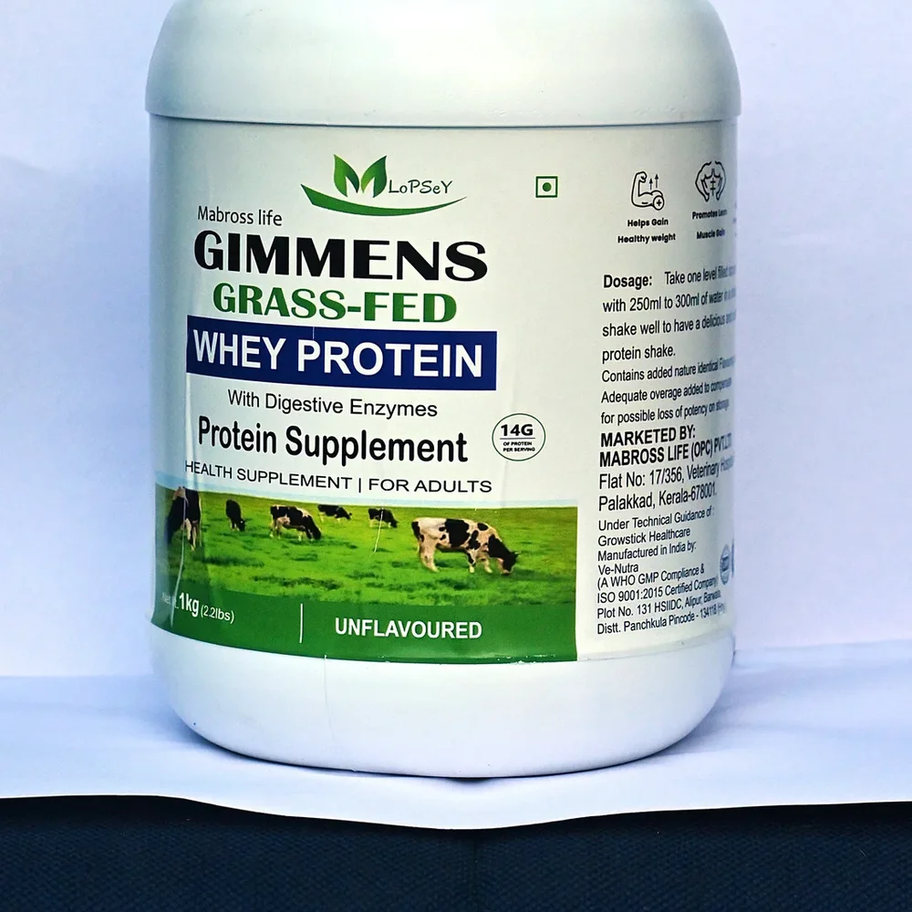 Gimmens Grass-Fed Whey Protein 1KG | Unflavoured | Multi-Source Protein Blend - Healthcare & Medical by Mabross Life